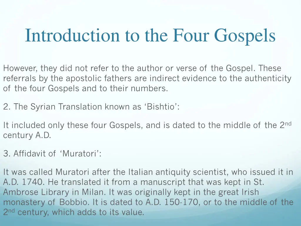introduction to the four gospels 19