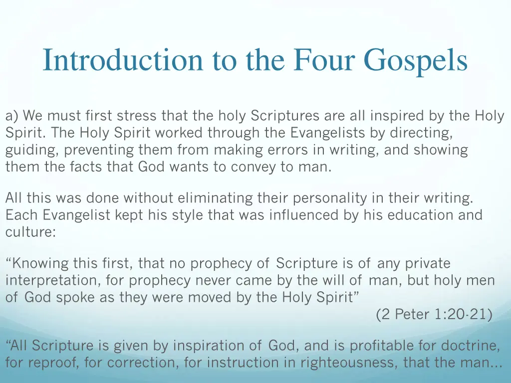 introduction to the four gospels 21