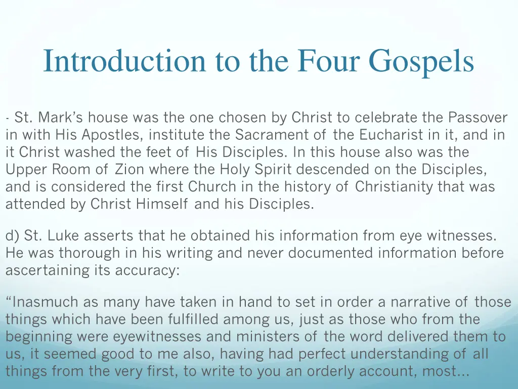 introduction to the four gospels 23