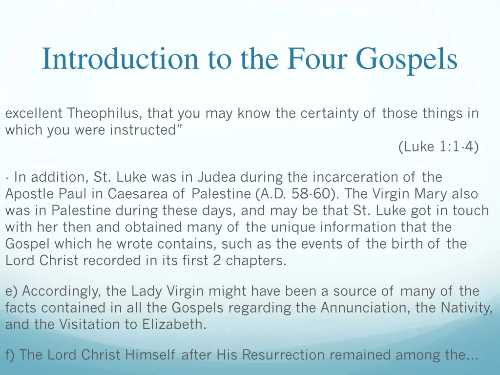 introduction to the four gospels 24