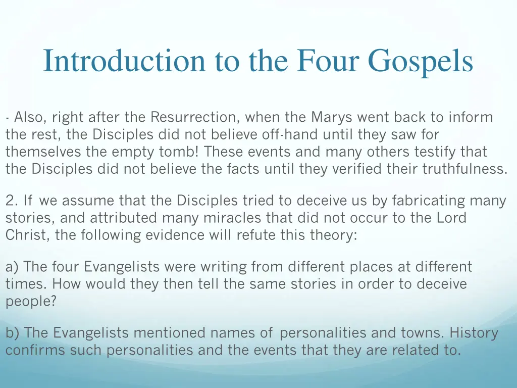 introduction to the four gospels 26