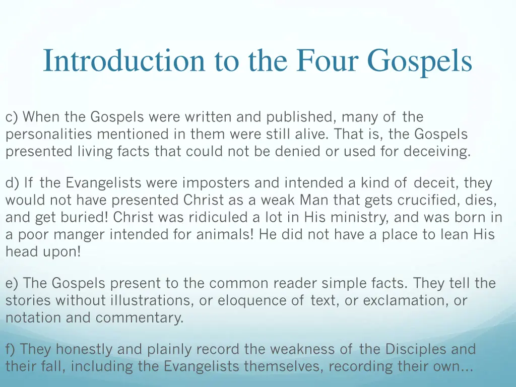 introduction to the four gospels 27