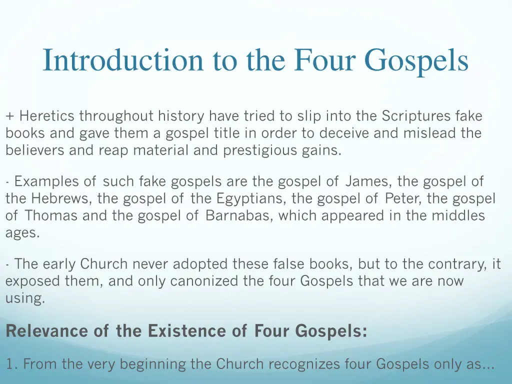 introduction to the four gospels 29