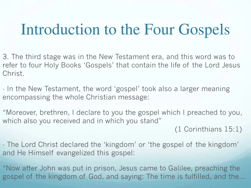 introduction to the four gospels 3