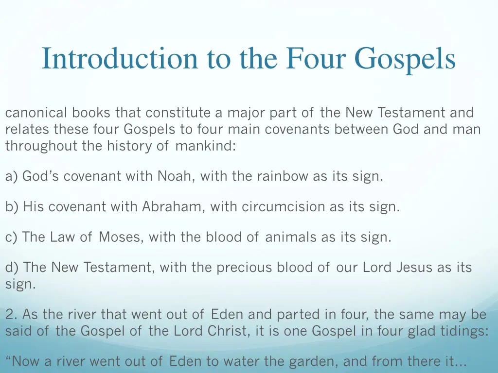 introduction to the four gospels 30