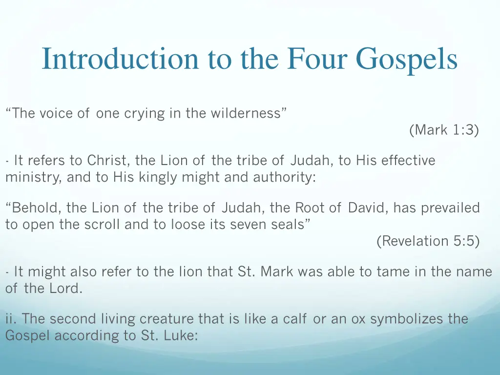 introduction to the four gospels 33