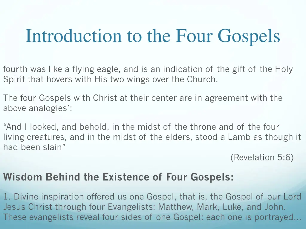 introduction to the four gospels 39