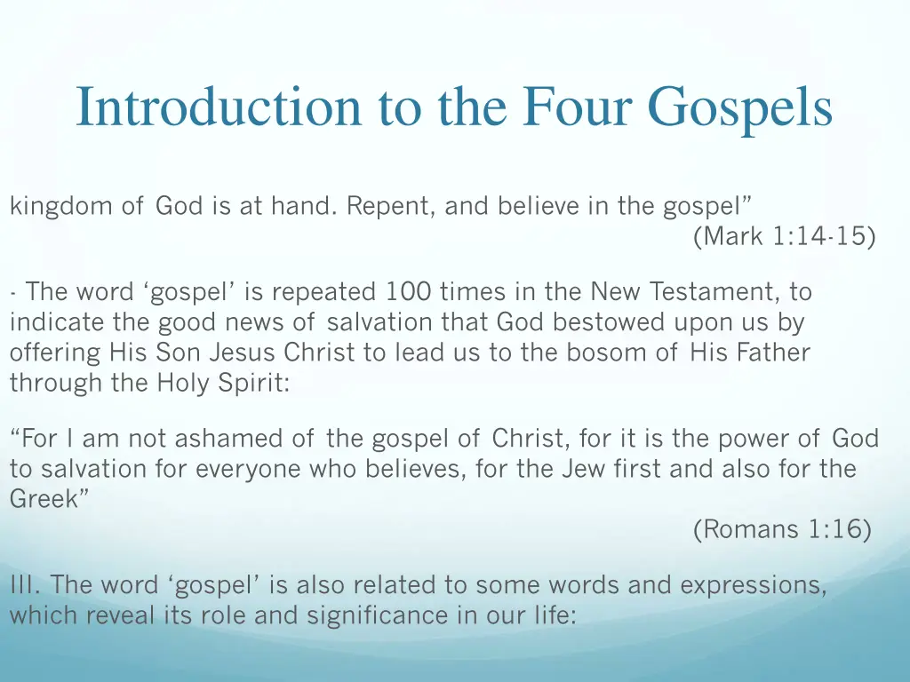introduction to the four gospels 4