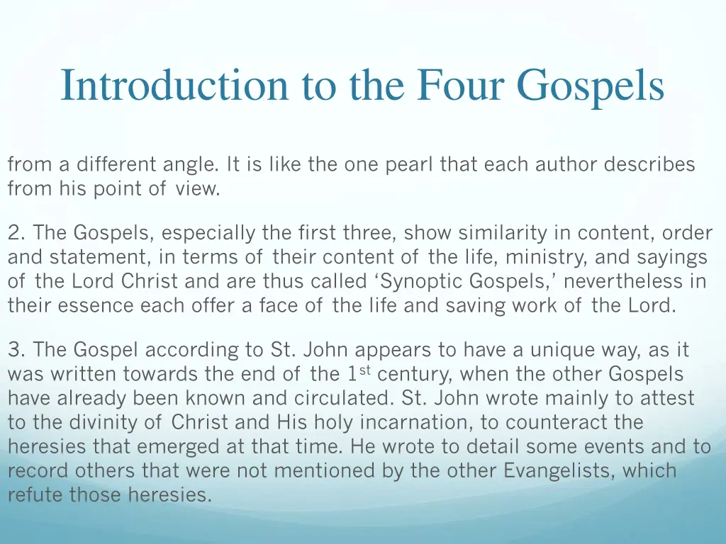 introduction to the four gospels 40