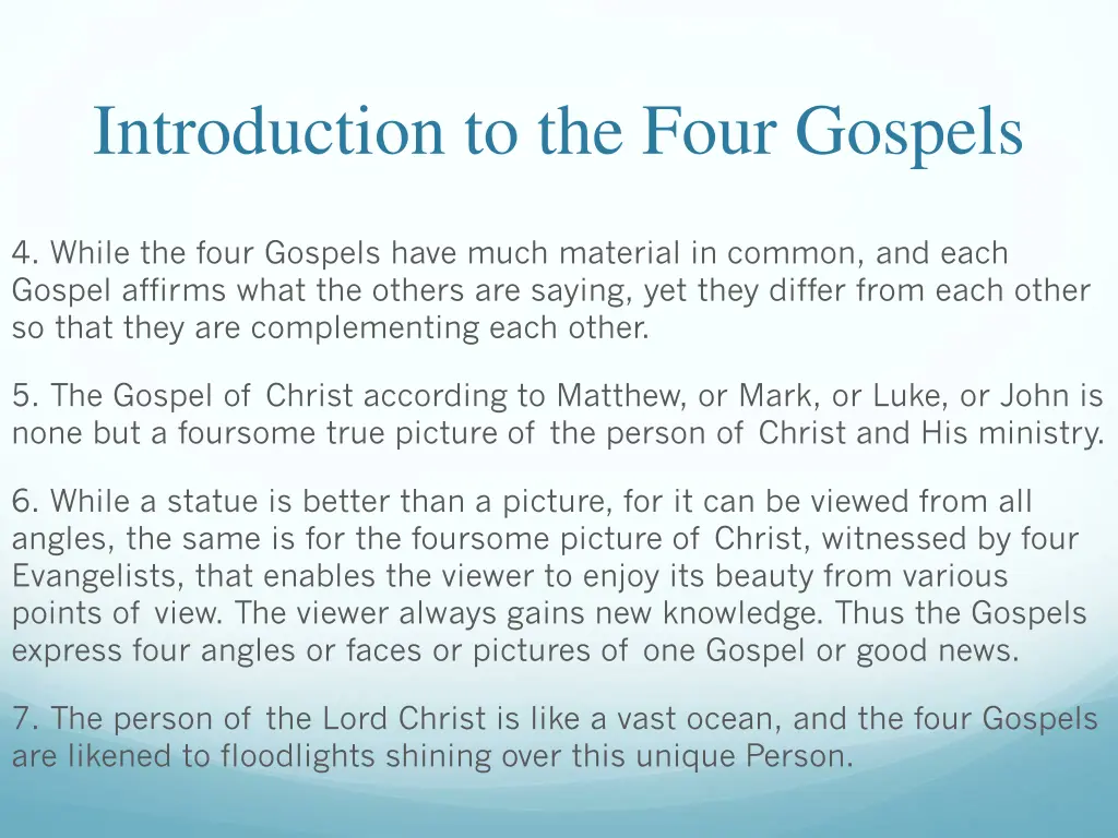 introduction to the four gospels 41