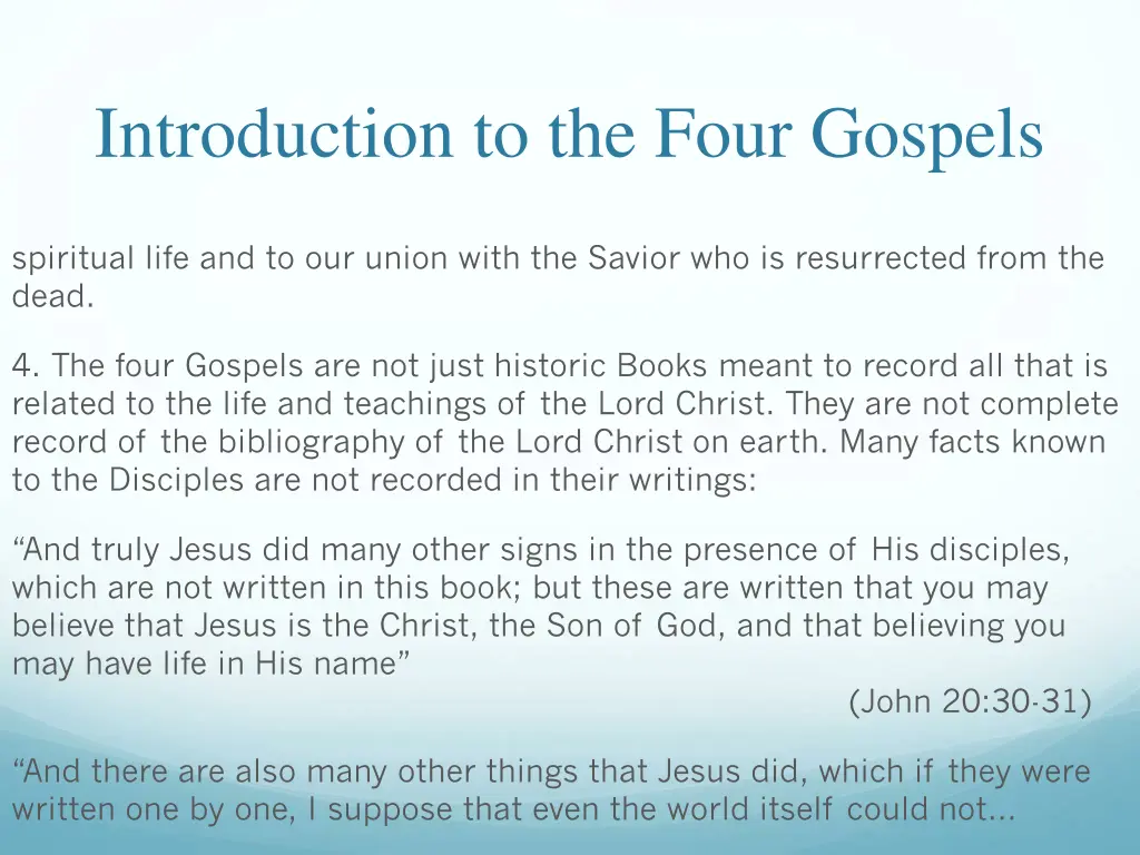 introduction to the four gospels 47
