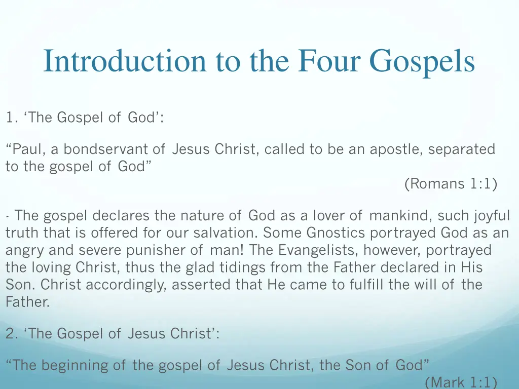 introduction to the four gospels 5