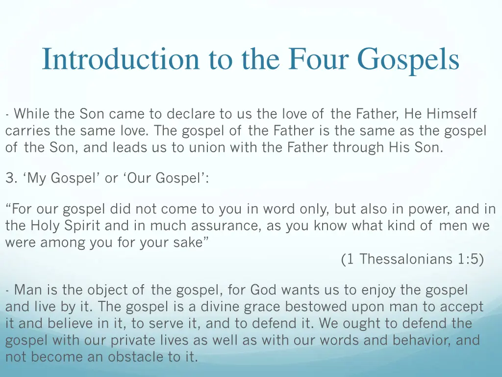 introduction to the four gospels 6