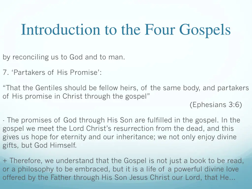 introduction to the four gospels 9