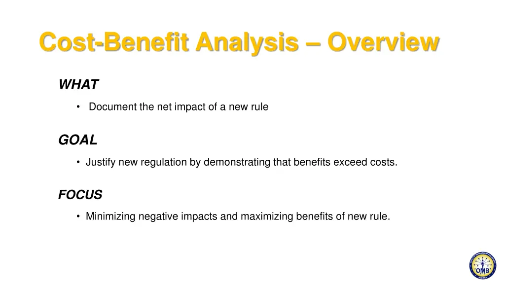 cost benefit analysis overview