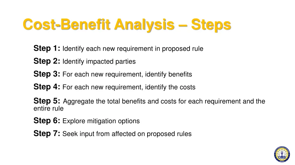 cost benefit analysis steps
