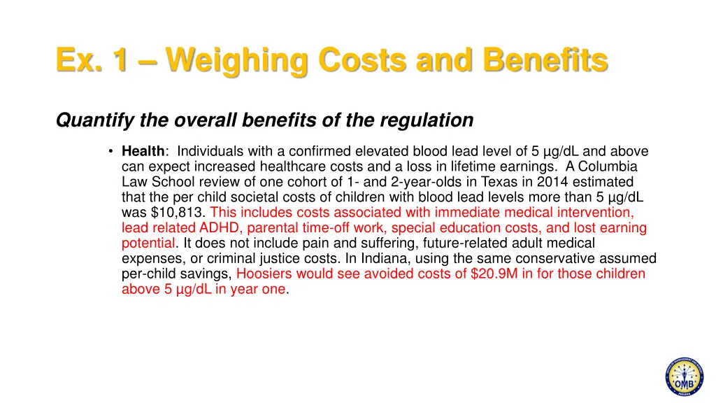 ex 1 weighing costs and benefits