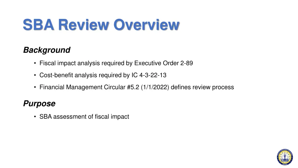 sba review overview