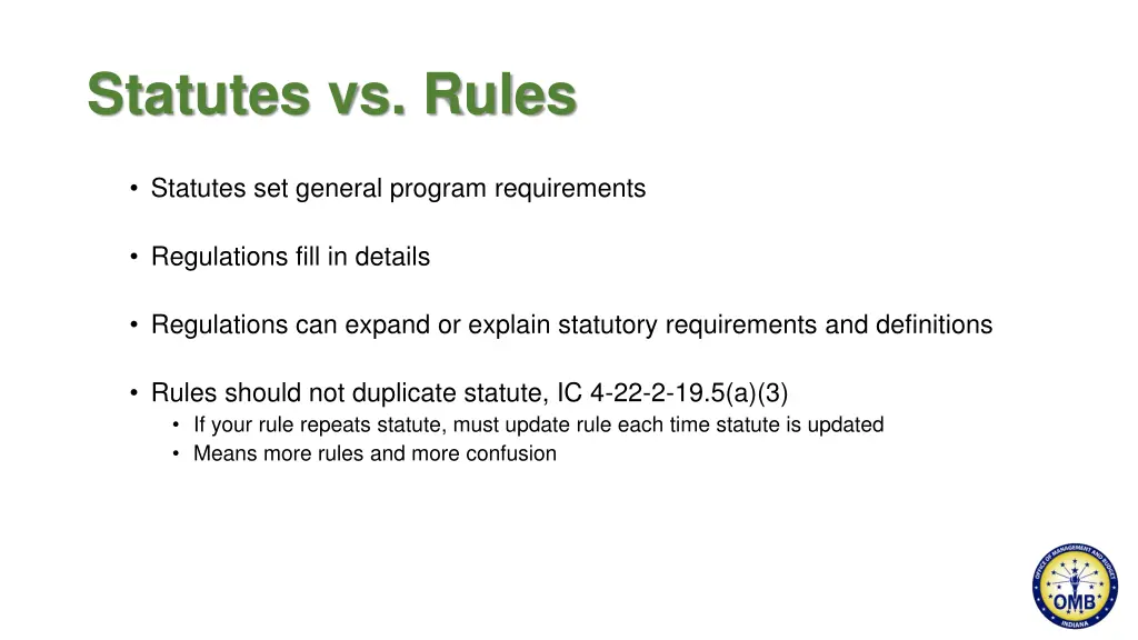 statutes vs rules