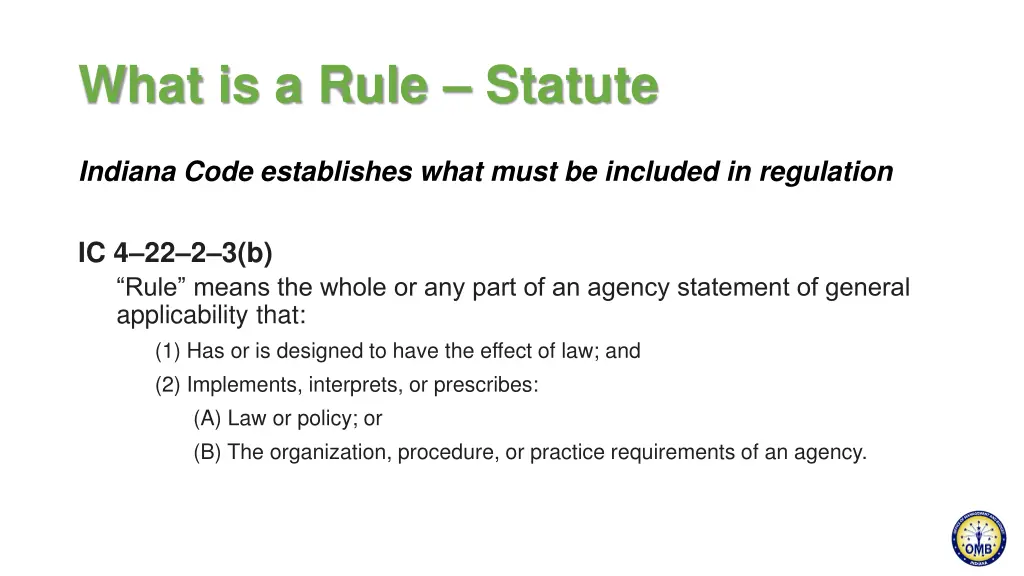 what is a rule statute