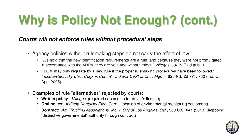 why is policy not enough cont