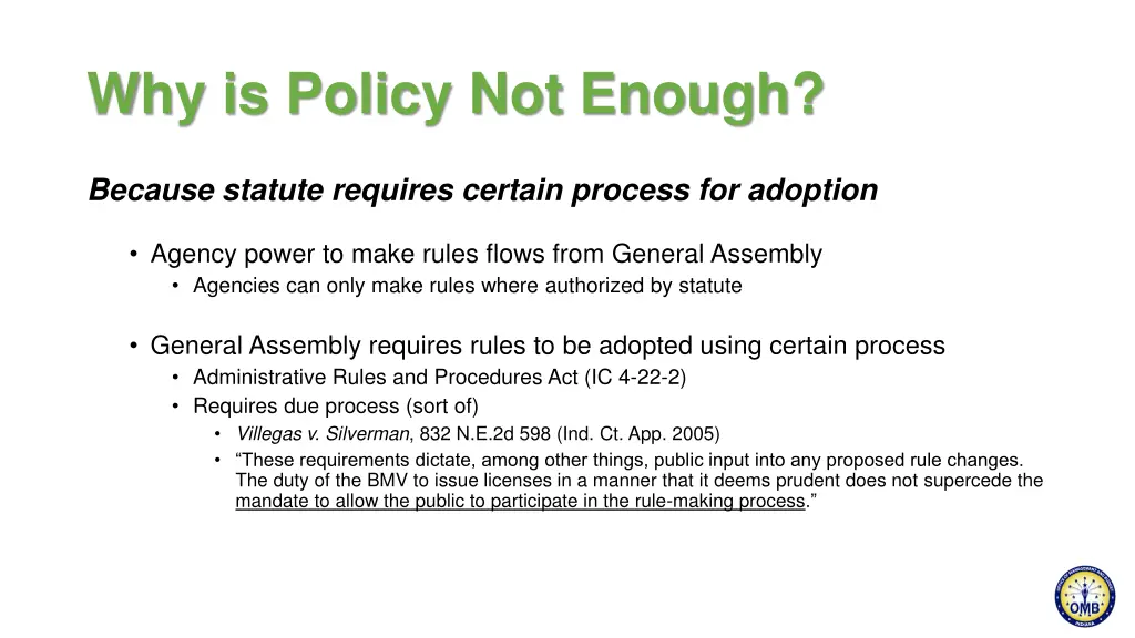 why is policy not enough
