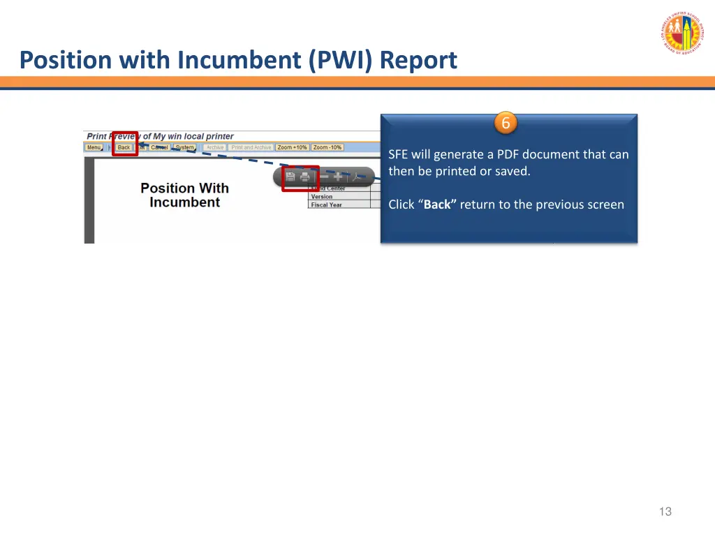 position with incumbent pwi report 3