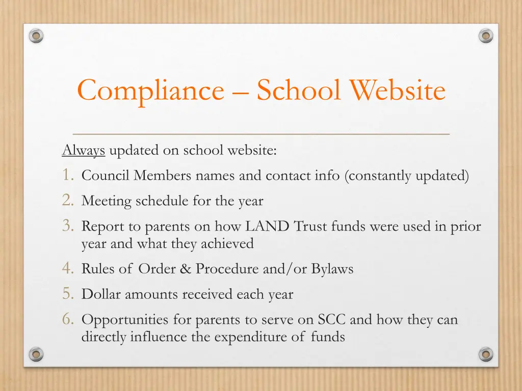 compliance school website