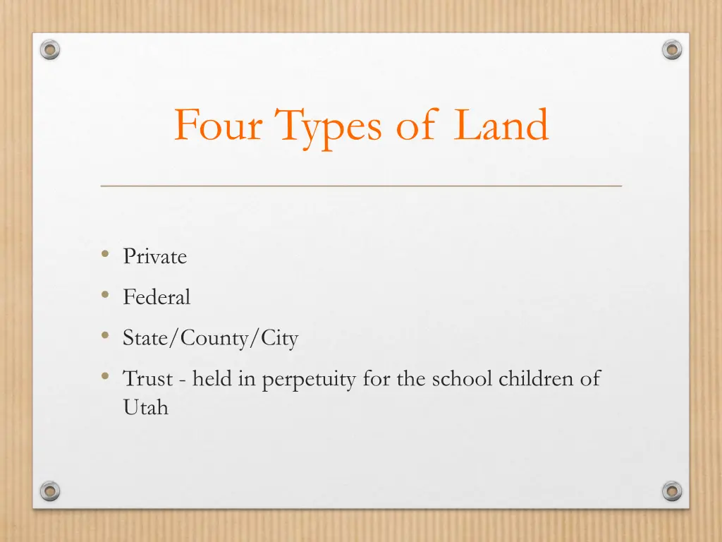 four types of land