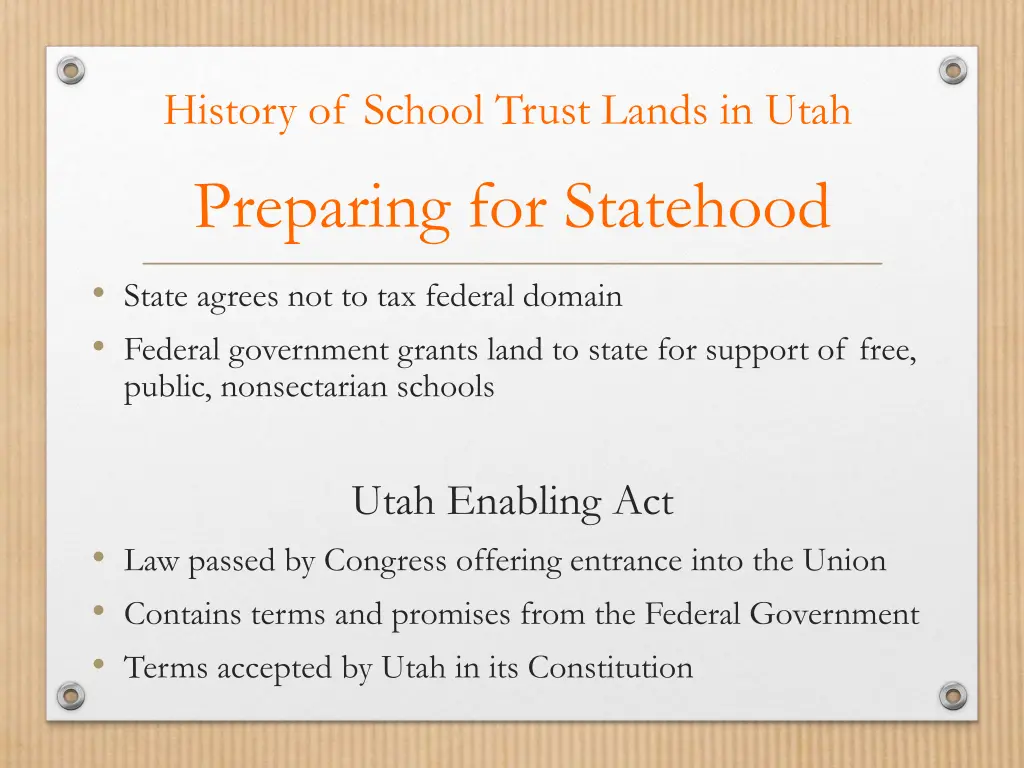 history of school trust lands in utah