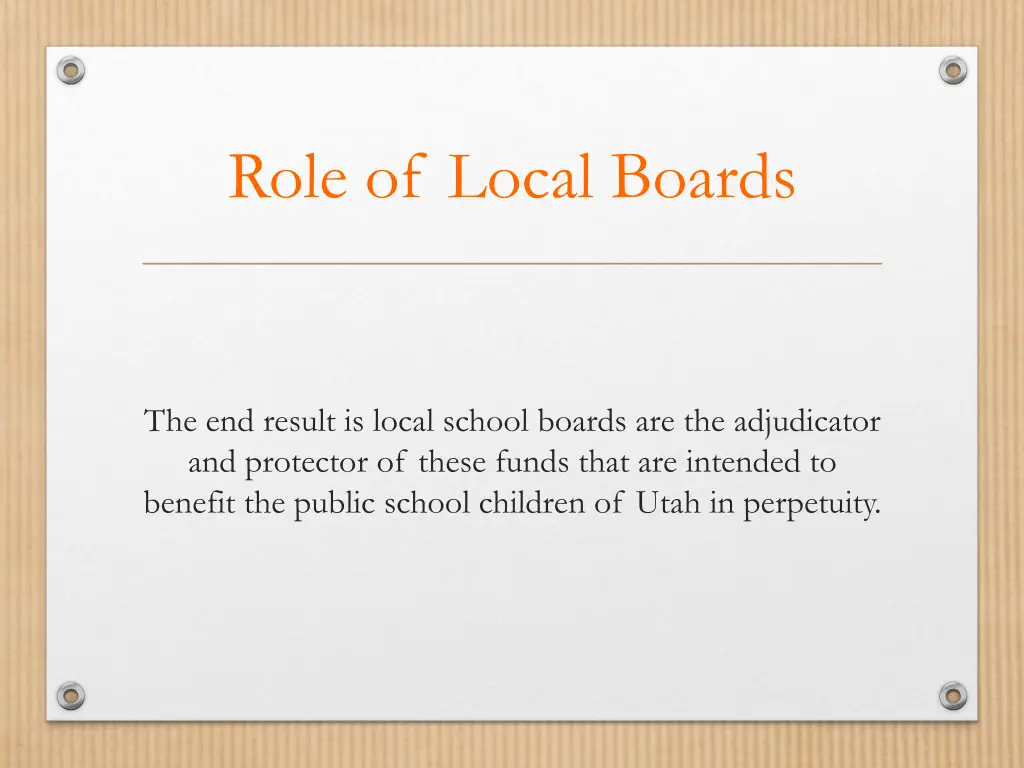 role of local boards
