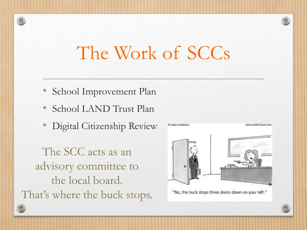 the work of sccs