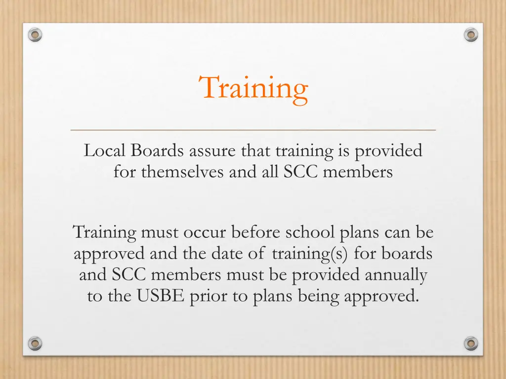 training