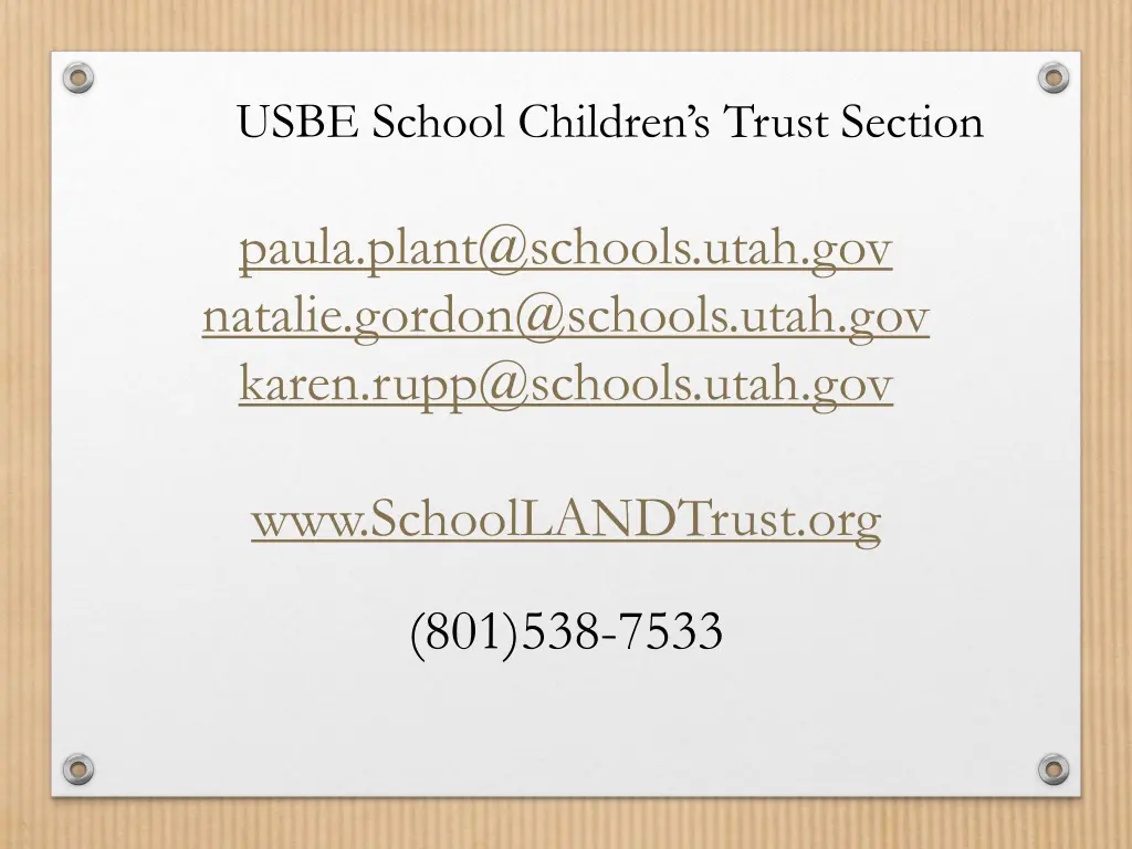 usbe school children s trust section