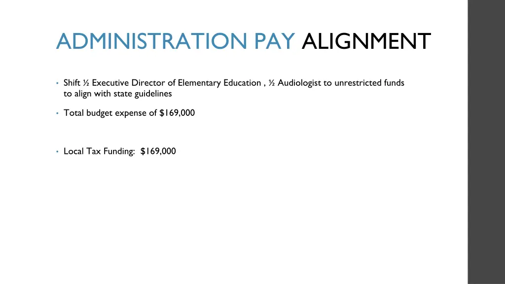 administration pay alignment