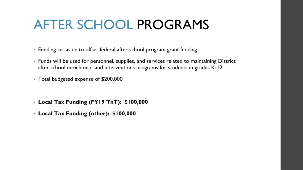 after school programs