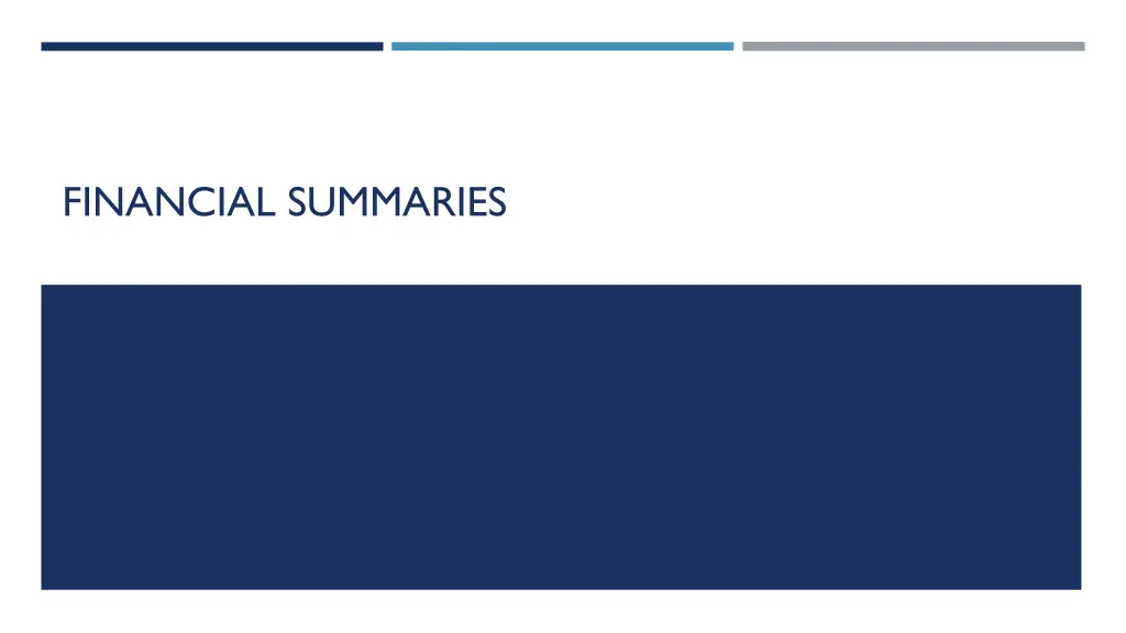 financial summaries