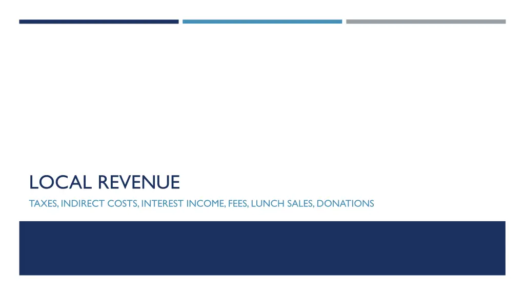 local revenue taxes indirect costs interest