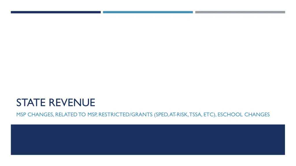 state revenue msp changes related