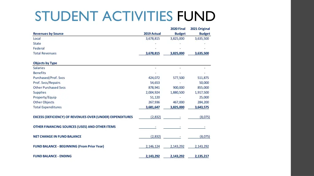 student activities fund