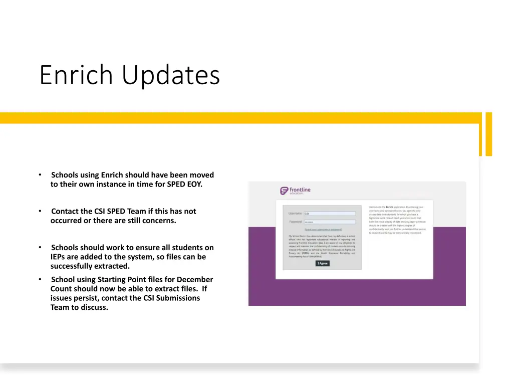 enrich updates