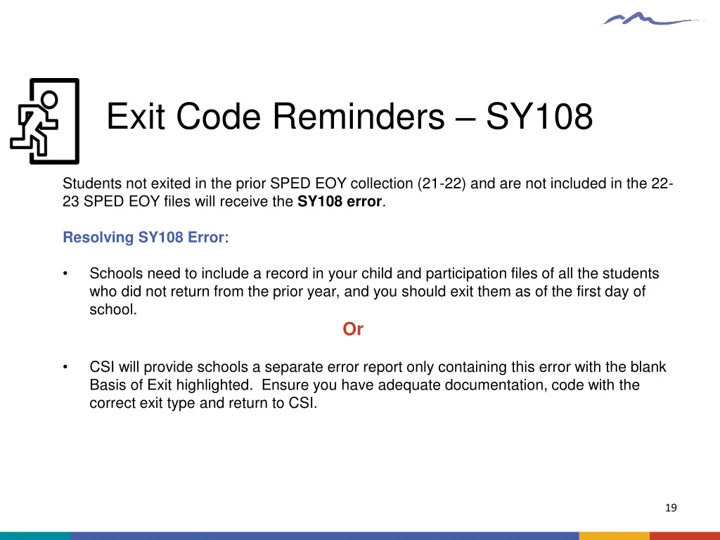 exit code reminders sy108