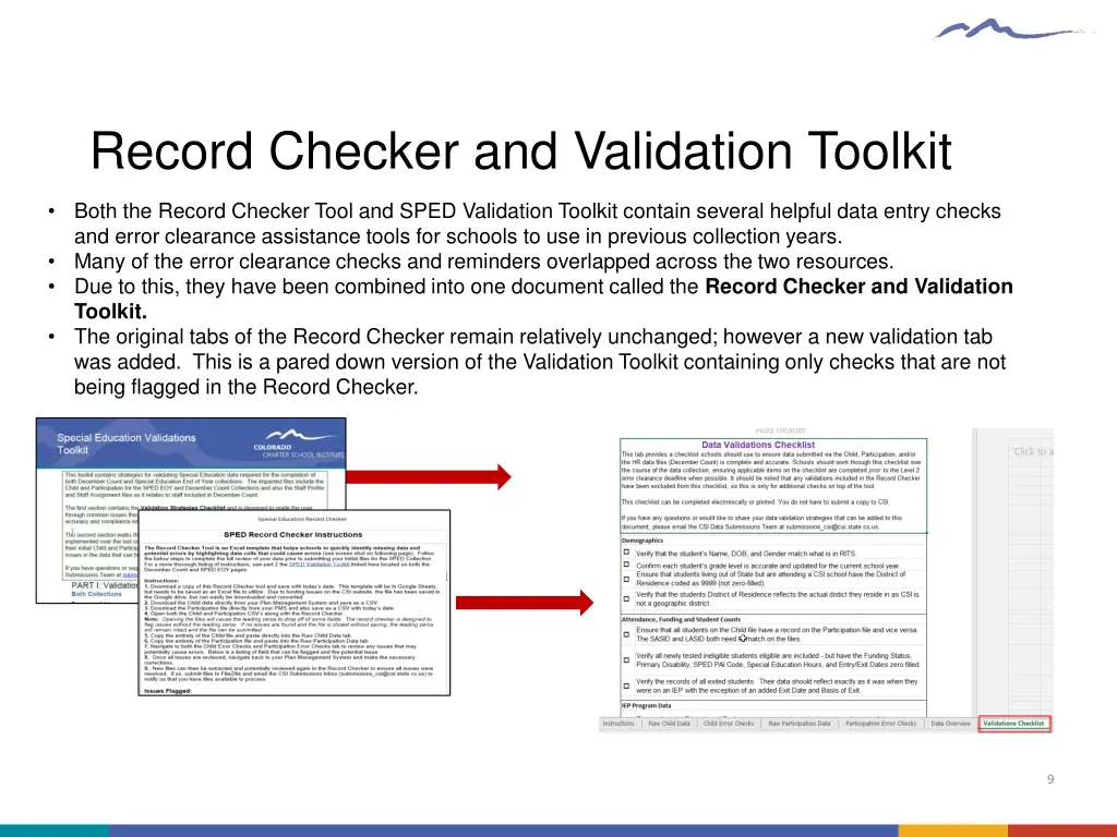 record checker and validation toolkit