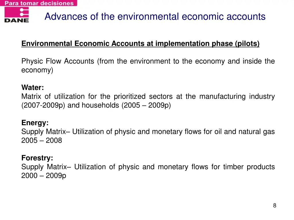 advances of the environmental economic accounts 2