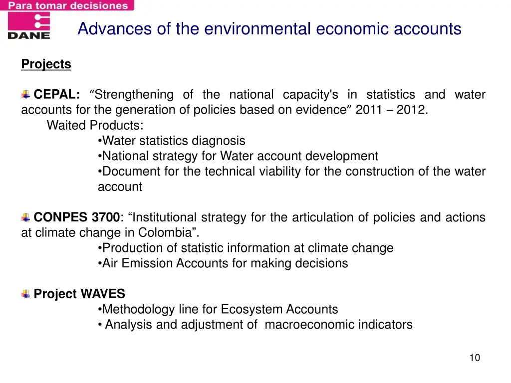 advances of the environmental economic accounts 4