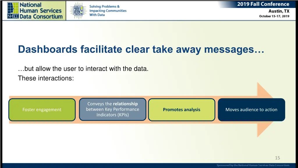 dashboards facilitate clear take away messages