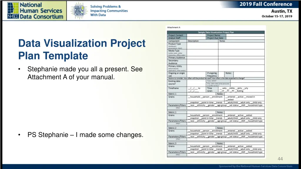 data visualization project plan template
