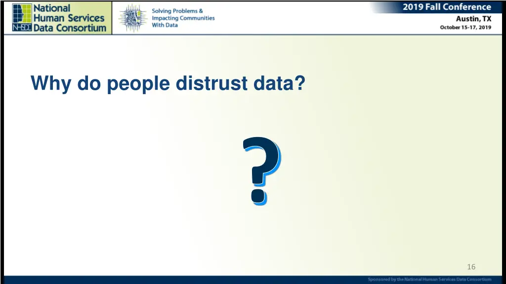 why do people distrust data