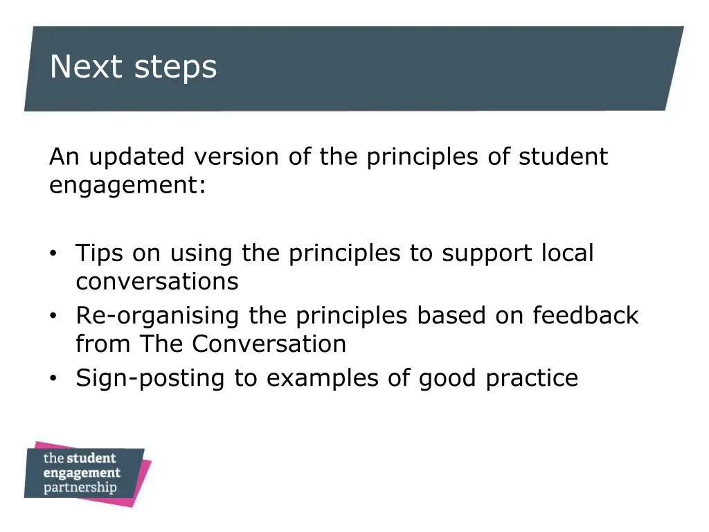 next steps