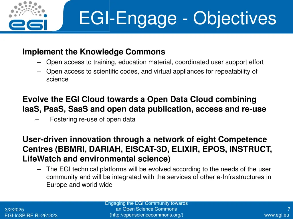 egi engage objectives 1